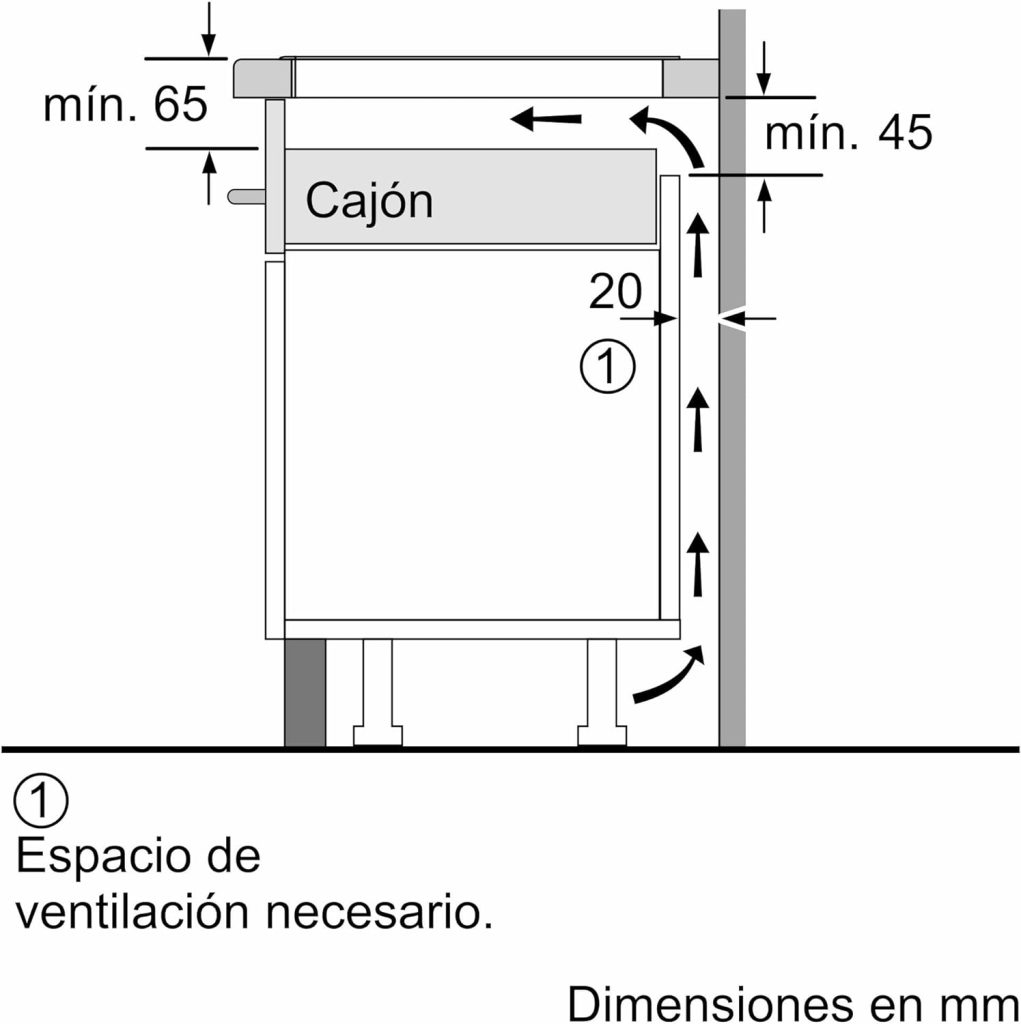 Balay 3EB864EN Placa de inducción de 60cm sin marco, 3 zonas de inducción, Zona 24 cm I Sin bisel I Año 2022, táctil con 9 posiciones, Negro terminación cristal