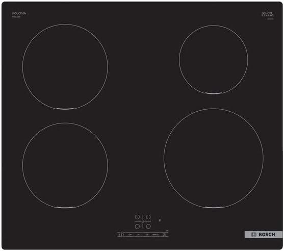 Bosch Hogar Serie 6 PVJ631FB1E - Placa de inducción, 60 cm, 17 niveles de potencia, 2 zonas + CombiZone, Gran zona 28 cm I Serigrafía Lineal, Negro con bisel delante           [Clase de eficiencia energética A]