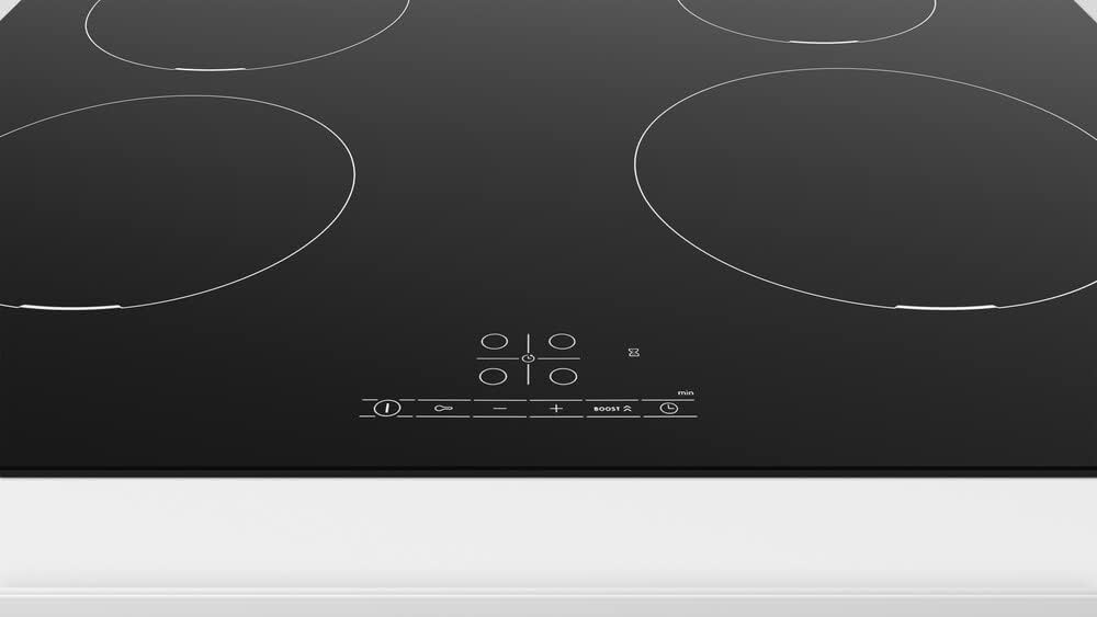 Bosch PUE611BB5E TouchSelect - Encimera inducción encastrable, 60 cm, 4 zonas, Gran zona 21 cm I Serig. Circular, Negro sin marco