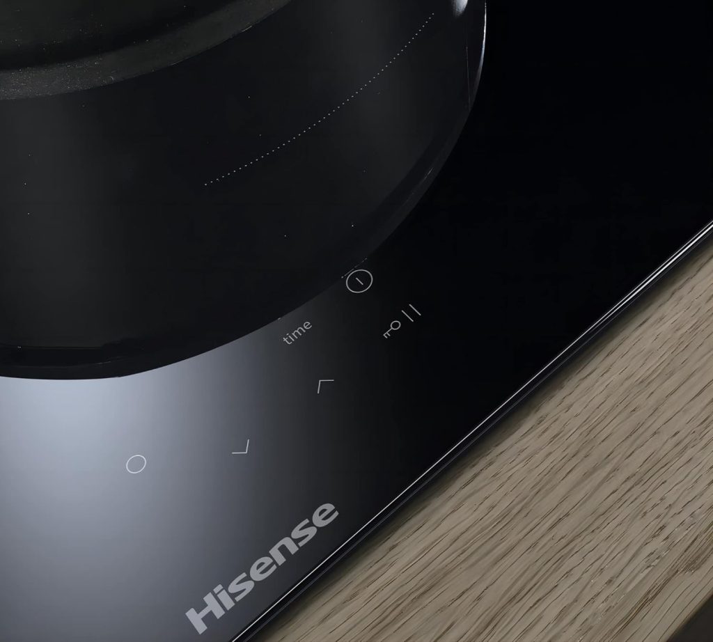 Hisense I6337C - Placa Inducción 3 zonas, 1 con foco gigante 32 cm, 2 conectadas entre si área Bridge, encimera de 60 cm, bloqueo infantil y terminación biselada